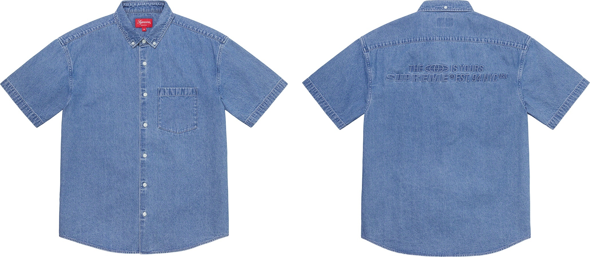 Embossed Denim S/S Shirt view 4